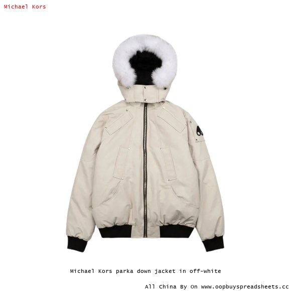 Michael Kors parka down jacket in off-white