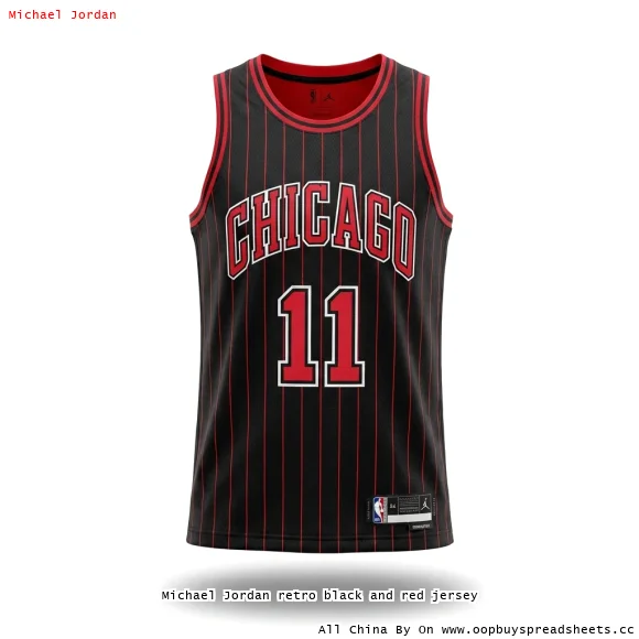 Michael Jordan retro black and red jersey
