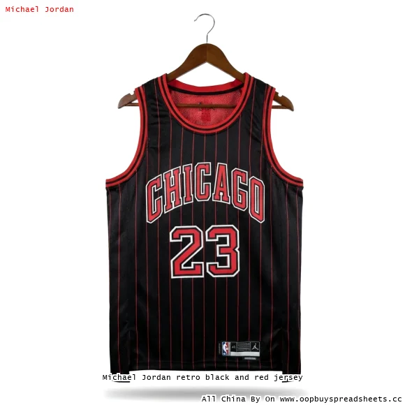 Michael Jordan retro black and red jersey