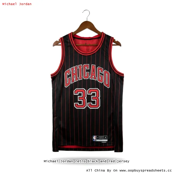 Michael Jordan retro black and red jersey