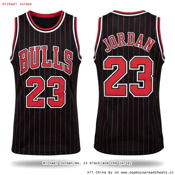Michael Jordan No. 23 black and red jersey