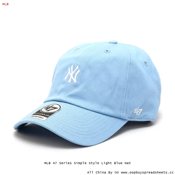 MLB 47 Series Simple Style Light Blue Hat
