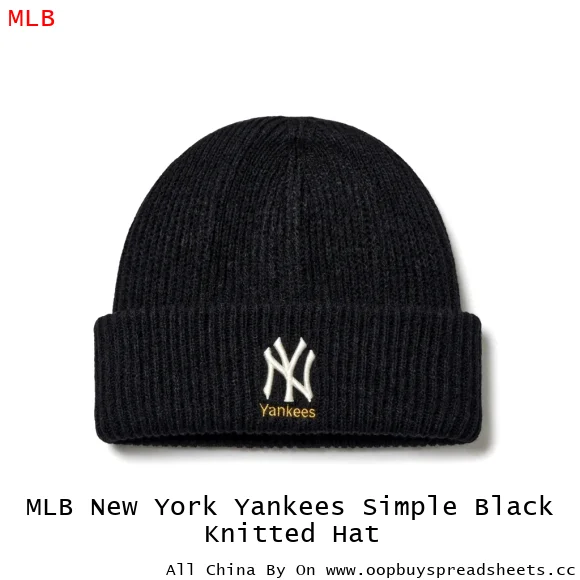 MLB New York Yankees Simple Black Knitted Hat