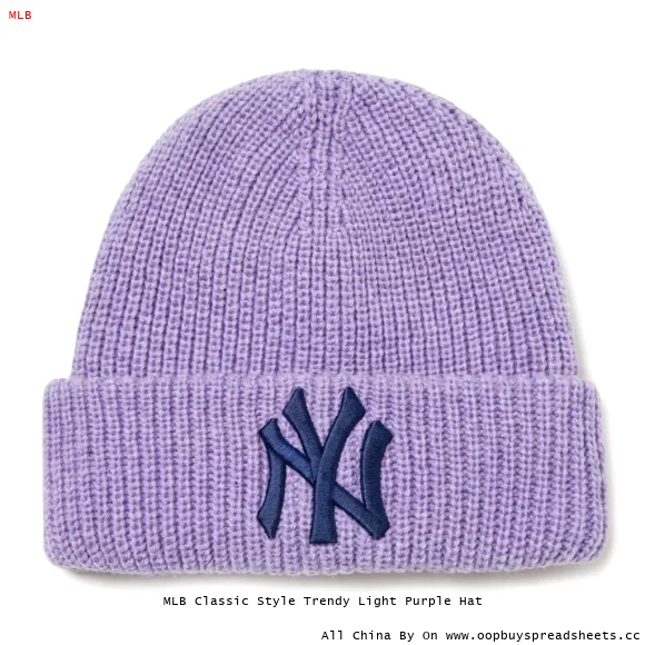 MLB Classic Style Trendy Light Purple Hat