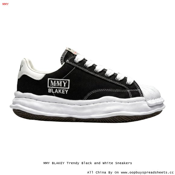 MMY BLAKEY Trendy Black and White Sneakers
