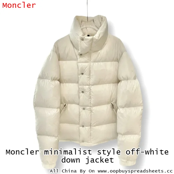 Moncler minimalist style off-white down jacket