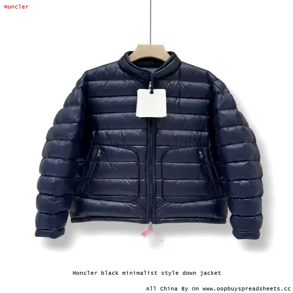 Moncler black minimalist style down jacket