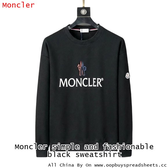 Moncler simple and fashionable black sweatshirt