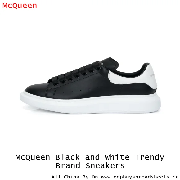 McQueen Black and White Trendy Brand Sneakers