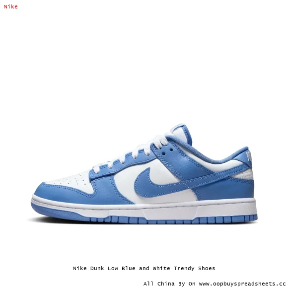 Nike Dunk Low Blue and White Trendy Shoes