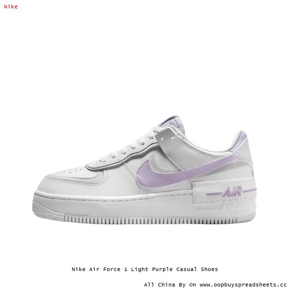 Nike Air Force 1 Light Purple Casual Shoes