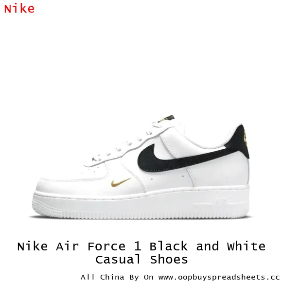Nike Air Force 1 Black and White Casual Shoes
