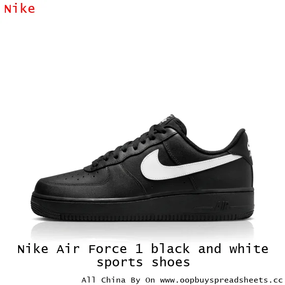 Nike Air Force 1 black and white sports shoes