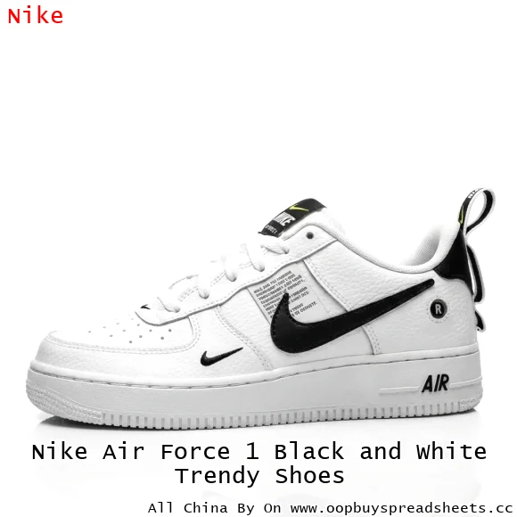 Nike Air Force 1 Black and White Trendy Shoes