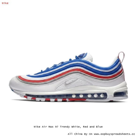 Nike Air Max 97 Trendy White, Red and Blue