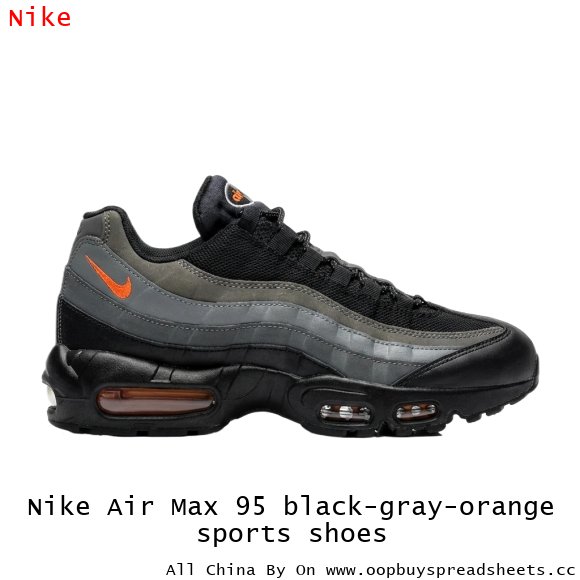 Nike Air Max 95 black-gray-orange sports shoes