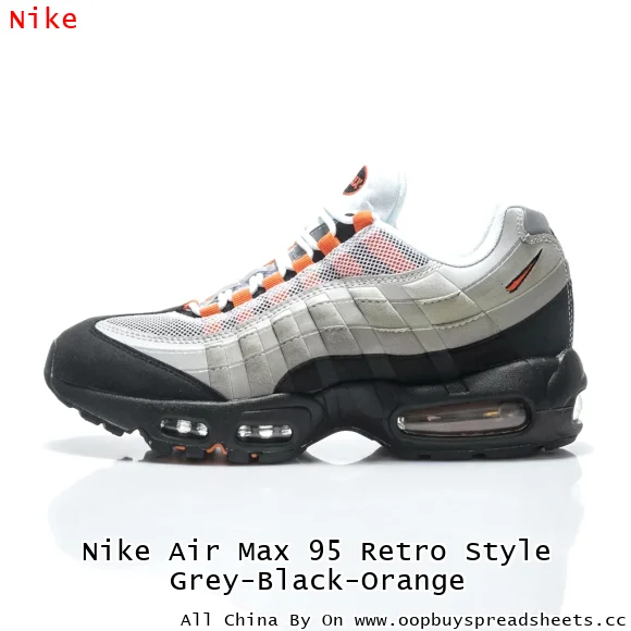 Nike Air Max 95 Retro Style Grey-Black-Orange