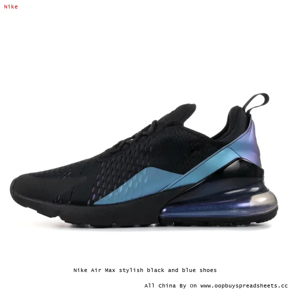 Nike Air Max stylish black and blue shoes