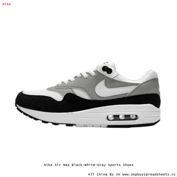 Nike Air Max Black-White-Gray Sports Shoes