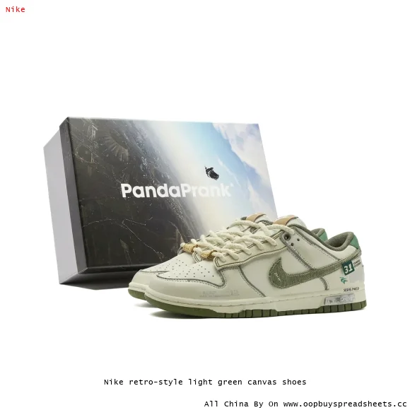 Nike retro-style light green canvas shoes