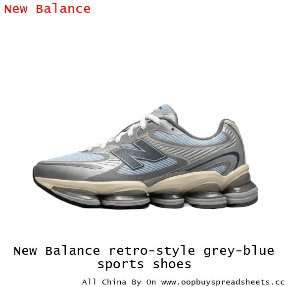 New Balance retro-style grey-blue sports shoes