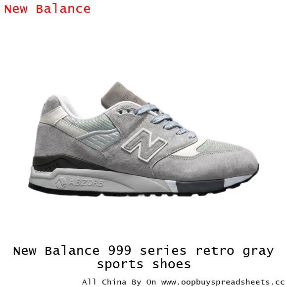 New Balance 999 series retro gray sports shoes