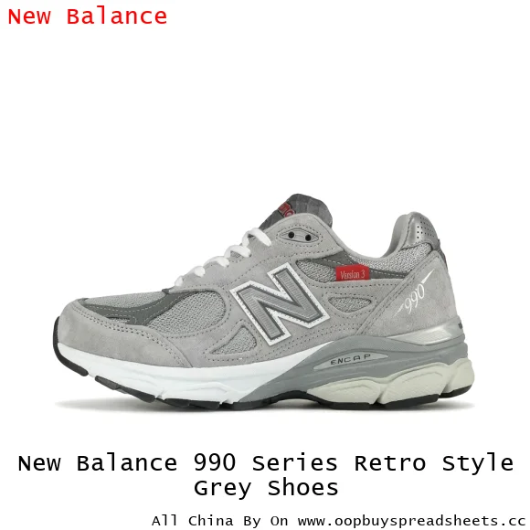 New Balance 990 Series Retro Style Grey Shoes