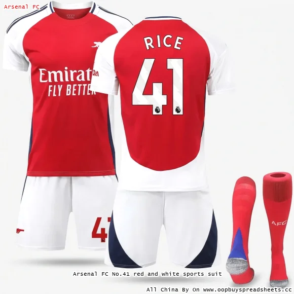Arsenal FC No.41 red and white sports suit