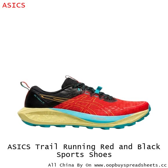 ASICS Trail Running Red and Black Sports Shoes