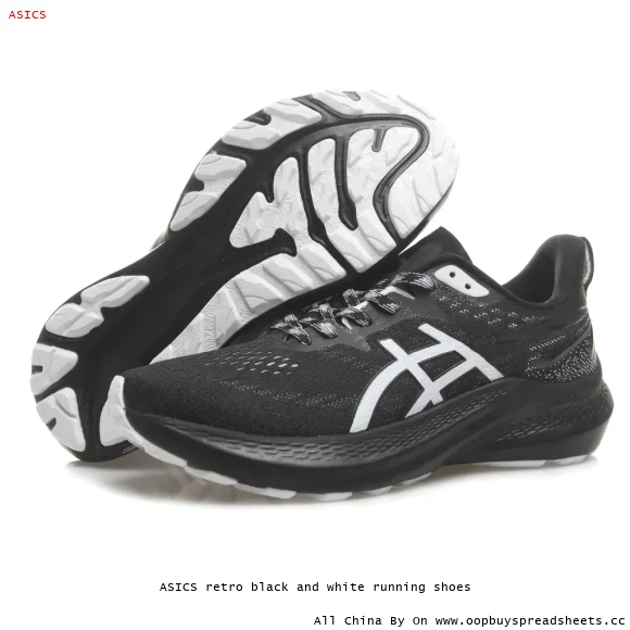 ASICS retro black and white running shoes