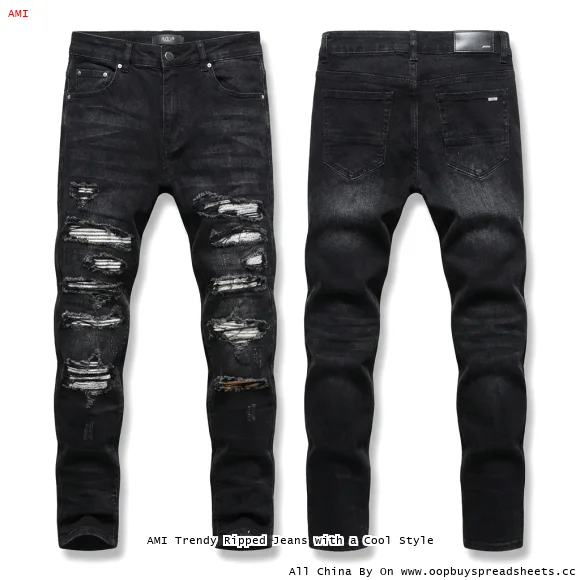 AMI Trendy Ripped Jeans with a Cool Style