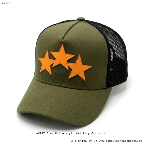 AMIRI Star Retro-style Military Green Hat