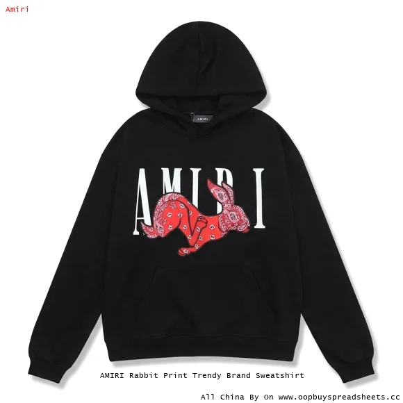 AMIRI Rabbit Print Trendy Brand Sweatshirt