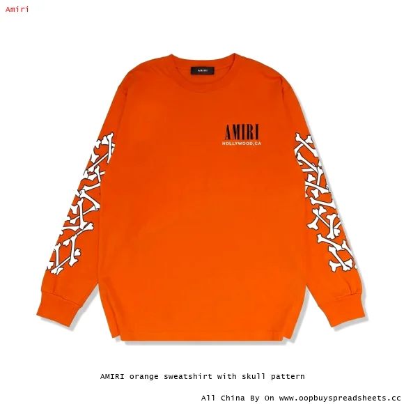 AMIRI orange sweatshirt with skull pattern