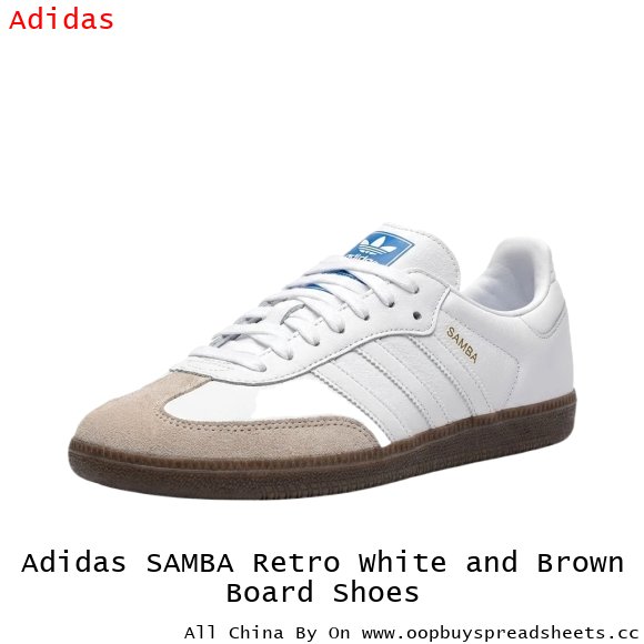 Adidas SAMBA Retro White and Brown Board Shoes