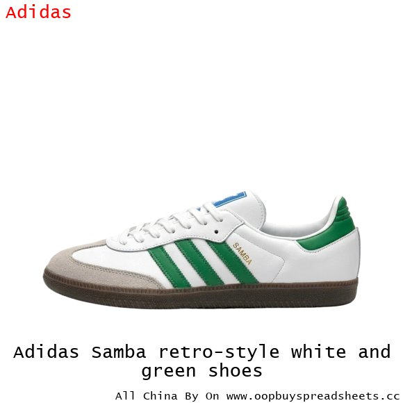 Adidas Samba retro-style white and green shoes
