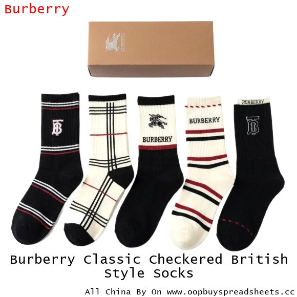 Burberry Classic Checkered British Style Socks