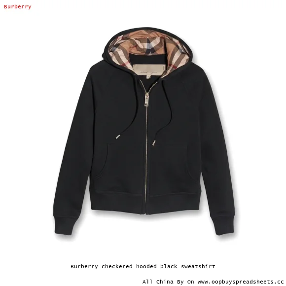 Burberry checkered hooded black sweatshirt