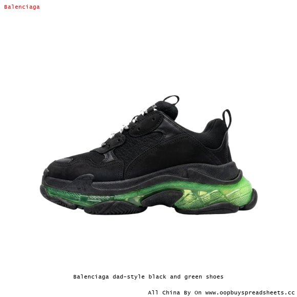 Balenciaga dad-style black and green shoes