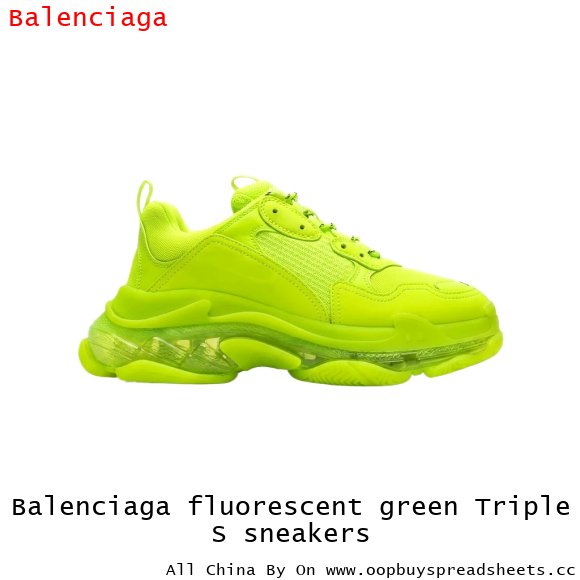 Balenciaga fluorescent green Triple S sneakers
