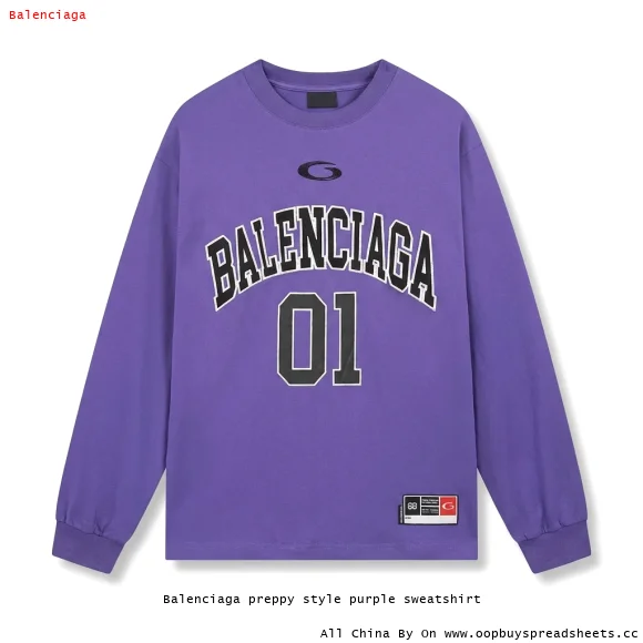 Balenciaga preppy style purple sweatshirt