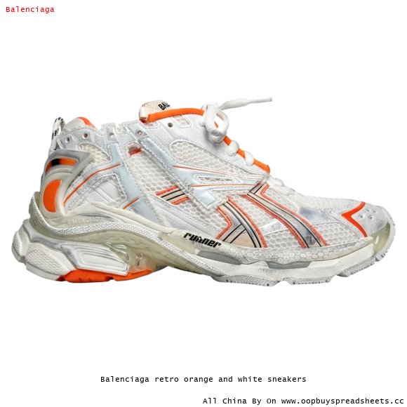 Balenciaga retro orange and white sneakers