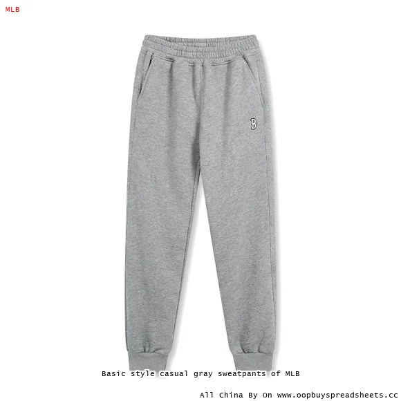 Basic style casual gray sweatpants of MLB