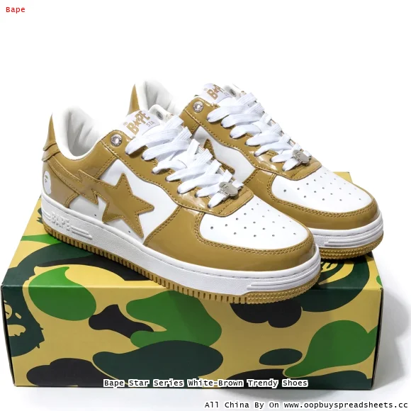 Bape Star Series White-Brown Trendy Shoes