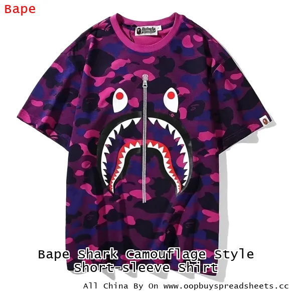 Bape Shark Camouflage Style Short-sleeve Shirt