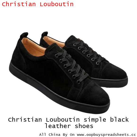 Christian Louboutin simple black leather shoes