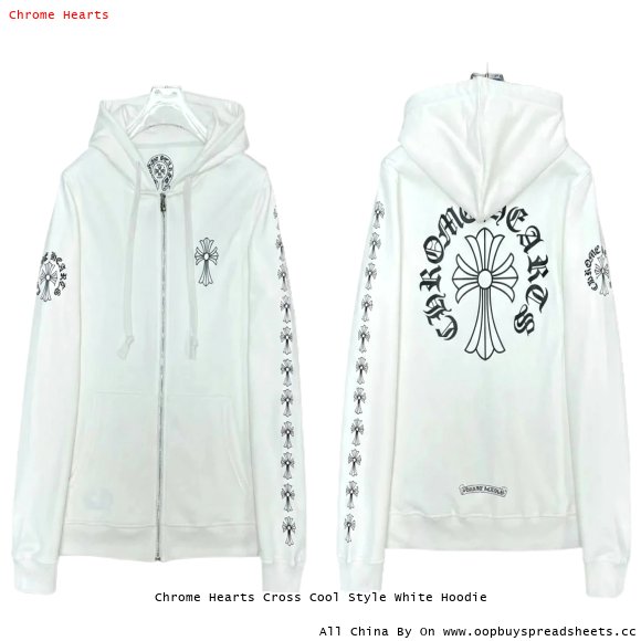 Chrome Hearts Cross Cool Style White Hoodie