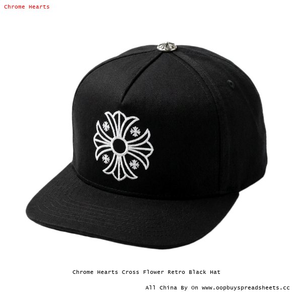 Chrome Hearts Cross Flower Retro Black Hat
