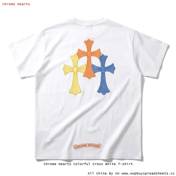 Chrome Hearts Colorful Cross White T-shirt
