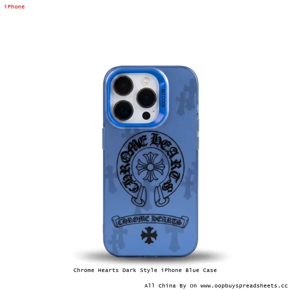 Chrome Hearts Dark Style iPhone Blue Case
